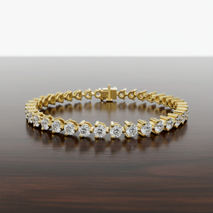 Pulsera de cadena tipo tenis de lujo para mujer, de oro amarillo de 9K, 14K, 18K, con diamantes cultivados en laboratorio, corte brillante, claridad VS1, IGI - Product Image 6