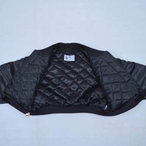 Satin Bomber <b>Jacket</b> <b>Pink</b> Trim Full Sleeve Zipper Closure Leopard Pattern Turn-down Collar Regular Winter - Product Image 3