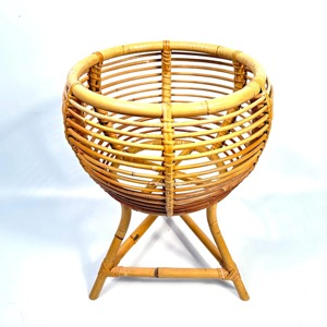 Rattan Flower <b>Pot</b> Planter <b>Stand</b> Circular Rustic Design Indoor Use For Plants Home Decor Handcrafted Natural Finished From India - Product Image 1