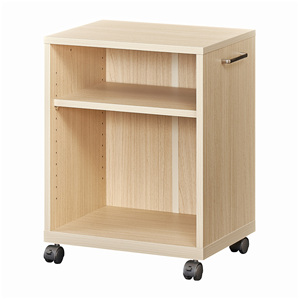 Modern Light Brown Wood American Vintage Style Antique Storage Cabinet <b>Adjustable</b> <b>Shelves</b> Wheels for Home Office Living Room - Product Image 3