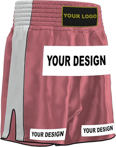 Shorts de Muay Thai pour hommes de haute qualité, personnalisés, à séchage rapide, taille élastique, motif uni, fabricant de vêtements en gros, vêtements de combat - Product Image 4