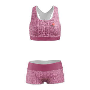 Conjunto Deportivo de Yoga Personalizado para Mujer, Bra Deportivo y Pantalones Cortos Sublimados, Transpirables y que Absorben la Humedad, Proveedor de Ropa Deportiva - Product Image 4