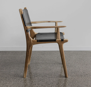 Chaise minimaliste moderne avec siège en cuir noir pour salle à manger, appartement et villa, également adaptée aux hôtels - Product Image 2