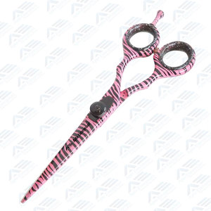 Ciseaux de coiffure pour la mise en forme des cheveux, 5,5 pouces, blanc rose zèbre, ciseaux de barbier, cadeau idéal - Product Image 3