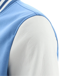 <b>Mens</b> Winter Varsity <b>Jackets</b> Wholesale Custom Logo Stand Collar Triple Breasted Reversible Breathable Eco-Friendly Wool/<b>Leather</b> - Product Image 5