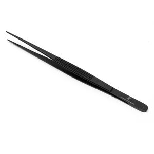 Pince de plats de 20 cm (8 pouces) droite, ultra-fine, en acier inoxydable, outil de précision pour la présentation culinaire et la garniture de cuisine - Product Image 1