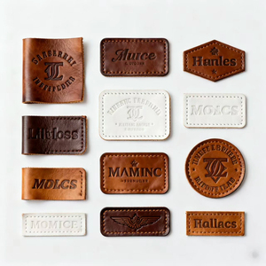Étiquettes en cuir véritable personnalisées avec logo en relief, patchs en cuir gaufré, étiquettes en cuir PU vintage cousues pour jeans, vestes, chapeaux, sacs - Product Image 3