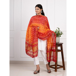 Handcrafted Rajasthani <b>Art</b> Silk Bandhej Dupatta Fancy Traditional Dupatta - Product Image 1