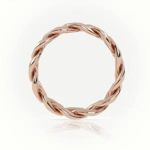 Anillo de eslabones cubanos de oro rosa con incrustaciones de circonitas, unisex, estilo hip hop, banda llamativa, minimalista, accesorio de joyería diario, idea de regalo, pavé - Product Image 2