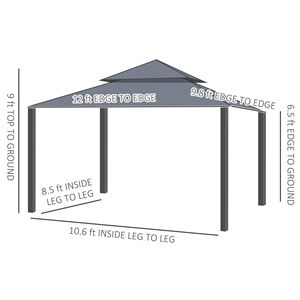 Gazebo da Esterno 3x3,6m con Doppio Tetto, Zanzariera e Tende - Riparo per Villa, Giardino e Terrazza - Product Image 3