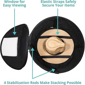 <b>Hat</b> Storage Box | Stuffed Animal Toy Storage | Stackable Round Pop-up Container | Travel <b>Hat</b> <b>Boxes</b> for Women & Men - Product Image 2