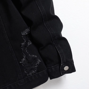 Veste en jean pour homme, classique, col montant, manches longues, coupe ajustée, élégante, confortable, durable, respirante, séchage rapide, réversible, hiver, 100% denim - Product Image 3