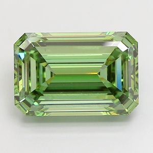 Diamant de laboratoire taille émeraude 5,05 carats, vert vif fantaisie, VS1, certifié IGI, diamant CVD en vrac pour la fabrication de bijoux - Product Image 1