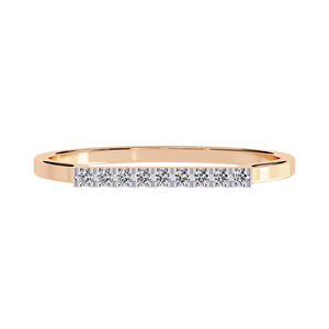 Bague de mariage en or massif 18 carats avec diamant naturel taille brillant rond, bague minimaliste empilable, bijoux en gros par Shreeraj - Product Image 3