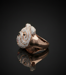 Mens Hip Hop Bulldog Face <b>Ring</b> Iced Out Diamond Look 925 <b>Silver</b> or 10K 14K Gold Finish Heavy <b>Statement</b> Jewelry Gift Idea - Product Image 3