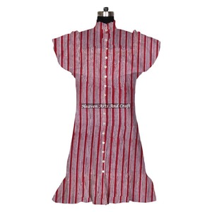 Vestido de Noche de Algodón Bohemio Gypsy con Estampado de Bloques, Ecológico, de Manga Corta para Mujer, Estilo Formal, Moda India y Pakistaní 2026 - Product Image 5