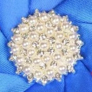 เข็มกลัดริบบิ้นดอกไม้สีชมพูและสีฟ้าประดับมุก สำหรับตกแต่งชุดเดรส หมวก ผ้าพันคอ กระเป๋า ของขวัญเครื่องประดับแฟชั่น - Product Image 2