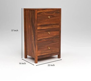 Commode à 3 tiroirs en bois massif |   Commode de chambre minimaliste |   Meubles en bois et autres articles de décoration intérieure en gros - Product Image 3