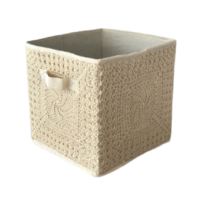Home Storage & Organizer Hand-crochet Natural Modern Art Decorative Multi-functional Light Weight Closet Collapsible Basket - Product Image 2