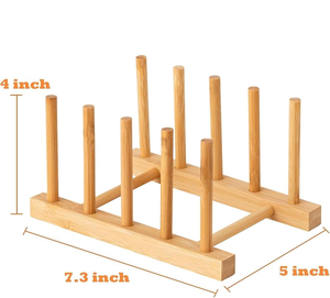 Escurridor de Platos de Madera para Cocina, Soporte de Exhibición de Platos de Madera para Fotos y Libros - Product Image 3
