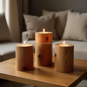 Pot à bougie en bois de luxe fait à la main Design élégant pour cadeaux de mariage Décoration intérieure et ambiance chaleureuse Qualité supérieure - Product Image 5