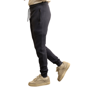 Pantalon de jogging en toile polaire pour homme, taille élastique avec cordon de serrage, coupe ajustée, polaire doux, athleisure formel, confort quotidien - Product Image 2