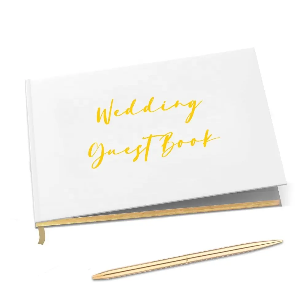 パーソナライズされた結婚式のゲストブックの葉のイニシャルデザイン本とデザインに利用可能な色のオプション