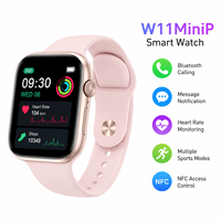 Montre connectée unisexe W11MiniP, écran AMOLED, étanche 3ATM, GPS, NFC, paiement sécurisé, moniteur de fréquence cardiaque, alarme fitness, iOS/Android