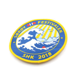 Écussons tissés durables à coudre, motifs alphabet, fleur, triangle, cercle, cœur, couleurs jaune et bleu, en tissu toile écologique pour sacs et chapeaux - Product Image 5