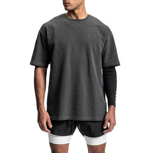 เสื้อยืดกีฬาคอกลมแขนสั้นแบบเรียบ ผลิตตามแบบ OEM/ODM ผ้าฝ้ายผสมใยไผ่สั่งทำพิเศษ - Product Image 3