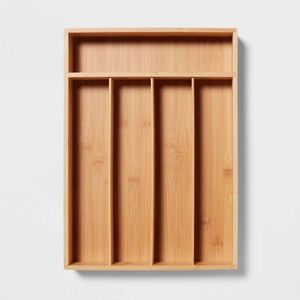 Organizzatore Naturale per Cassetto Portaposate a 5 Scomparti, Contenitore Marrone per Posate e Utensili - Product Image 2