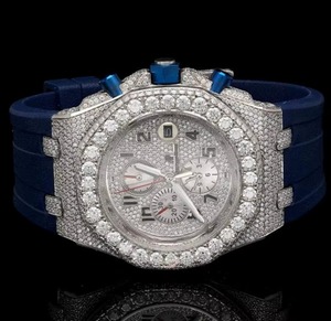 Montre moderne en moissanite sertie de pierres, éclat durable, idéale pour les fêtes, les mariages et le style quotidien, provenant d'Inde. - Product Image 1