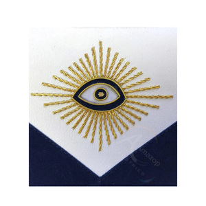 Tablier de Maître Maçon de Loge Bleue en Velours Bleu Marine avec Broderie Dorée à la Main, Ceinture Réglable, Tablier de Régalia Maçonnique Personnalisé - Product Image 2