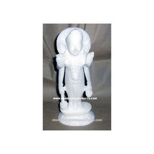 Statues de Lord Vishnu et Laxmi en marbre blanc, en marbre de Makrana, pour la religion hindoue, décoration intérieure. - Product Image 4