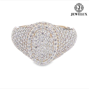 Jewelux 18K Gold Filled Cocktail <b>Ring</b> Round Brilliant Cut Diamond Unisex Luxury Fine Jewelry From <b>Indian</b> Supplier - Product Image 4