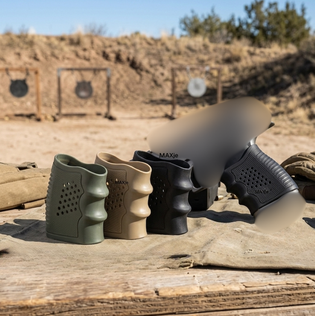 Tactical Rubber Grip Glove Sleeve Slip-On Anti-Slip Ventilated Grips for Outdoor Durable Shooting Accessories