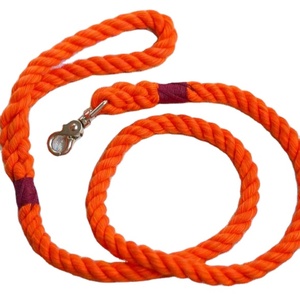 Orange/Burgundy Cotton Rope <b>Leash</b> - Product Image 1