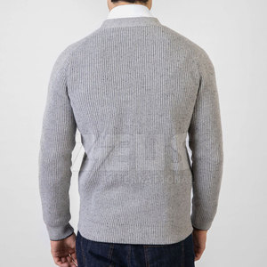 Cárdigan Personalizable de Moda para Hombre, Tejido, Manga Larga, Abierto por Delante, Diseño con Botones, Corte Regular, Puños Acanalados, Color Liso, para Uso Diario - Product Image 5