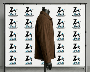 Veste en laine de haute qualité avec empiècements en toile contrastante, style court, manteau en laine texturée, vêtement d'extérieur décontracté, vestes en laine - Product Image 3