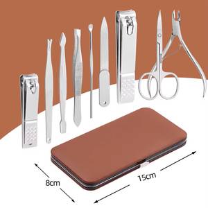 Kit de manucure en acier inoxydable de haute qualité 7 en 1 avec étui, outils de manucure portables et durables pour adultes, style classique - Product Image 3