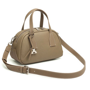 Brown Microfiber Leather Shoulder Bag Detachable Strap Minimalist Style Female Handbag Zipper Hasp Closure - Product Image 1