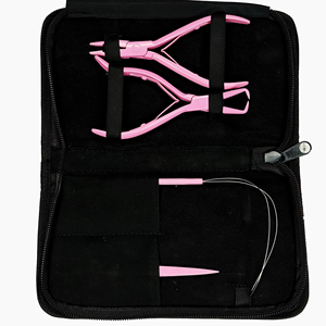 Kits de Extensiones de Cabello de Uso Comercial con Etiqueta Personalizada, Anillos Micro Nano de Acero Inoxidable de Grado Quirúrgico Rosa Intenso, Alicates y Herramientas - Product Image 5