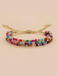 Premium Quality Handwoven <b>Beaded</b> <b>Bracelet</b> For Women Daily Wear Parties Gifting Modern Wristband Ethnic Fashion Jewelry Accessory - Product Image 4