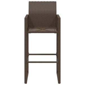 Tabouret de bar de jardin en rotin PE marron avec structure en acier thermolaqué, taille standard - Product Image 5