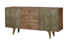 Buffet de rangement en bois de manguier massif au design moderne et traditionnel, armoires latérales pour chambre à coucher, armoires latérales personnalisées pour salon - Product Image 3
