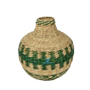 Jarrón de Jacinto de Agua y Pasto Marino Tejido a Mano, Venta al por Mayor, Proveedor OEM ODM - Product Image 1