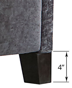 Gray Upholstered <b>Bed</b> <b>Frame</b> <b>Platform</b> <b>Bed</b> Fabric Headboard Footboard Nailhead Trim Bedroom Furniture - Product Image 2