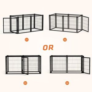 Gabbia per Animali Domestici da Interno Nera 120 cm, Recinto per Cani Piccoli e Medi e Cuccia per Cuccioli 56 cm L x 61 cm H - Product Image 4
