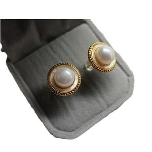 ต่างหูมุกน้ำจืด 8-9 มม. ดีไซน์หรูหรา สง่างาม รูปทรงแผ่นเปลือกหอย คุณภาพดี โค้งมน - Product Image 5