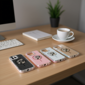 Coque de protection intégrale brillante DAM pour iPhone 17 Air avec support et protection d'objectif double matériau anti-choc - Product Image 2